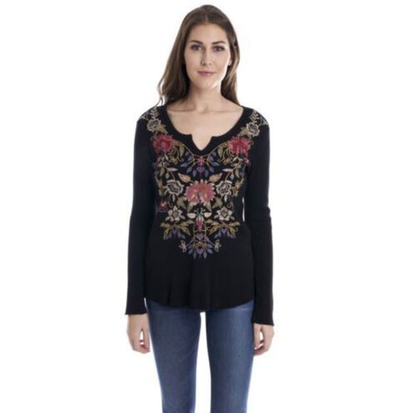 Johnny Was JWLA Simona Long Sleeve Pullover Top Lg - Picture 1 of 4